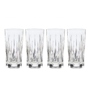 Radiating Cut Crystal Highball Glasses, Set of 4