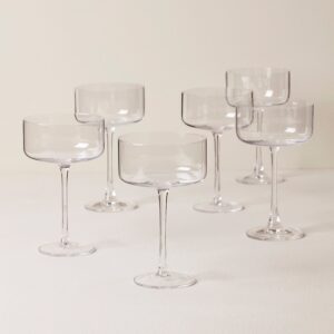 Straight-Edge Coupe Glasses, Set of 6