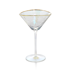 Luster Triangular Stemware with Gold Rim