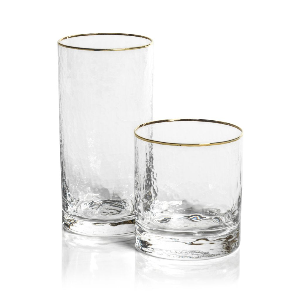 Hammered Gold Rim Cocktail Glass Collection - Image 3