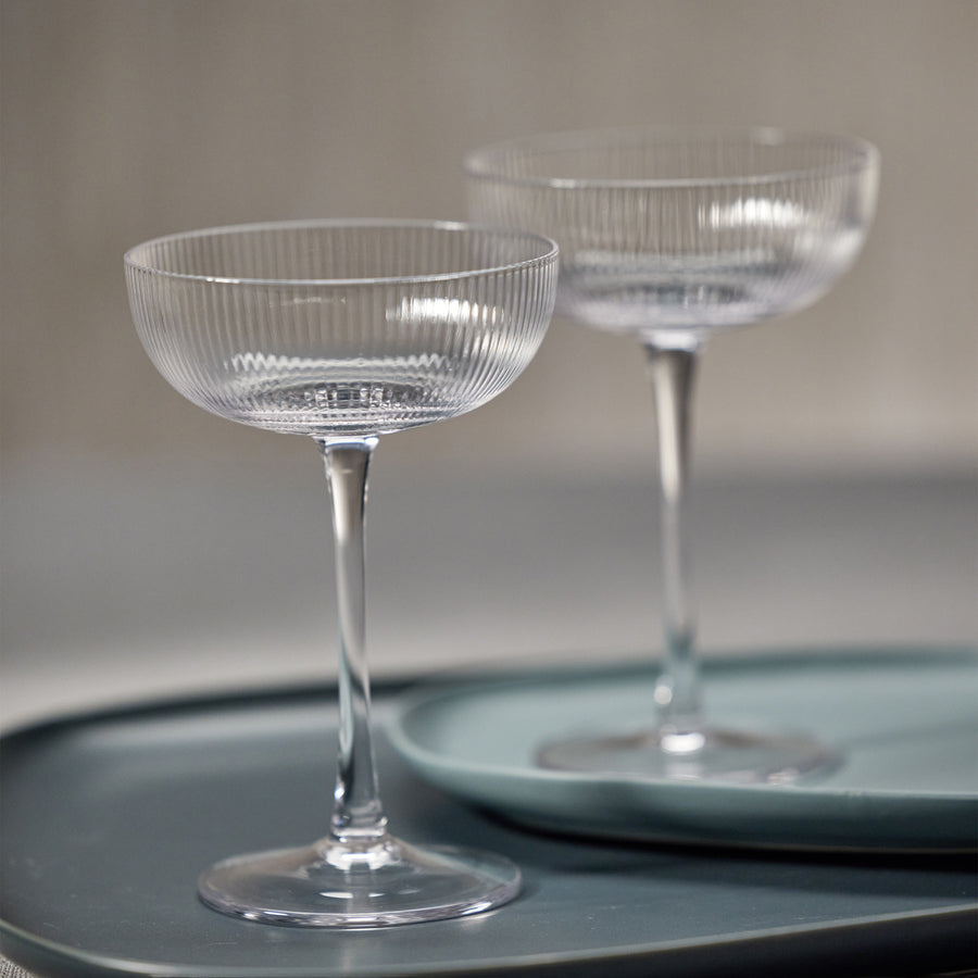 Ribbed Martini Glass Set of 4
