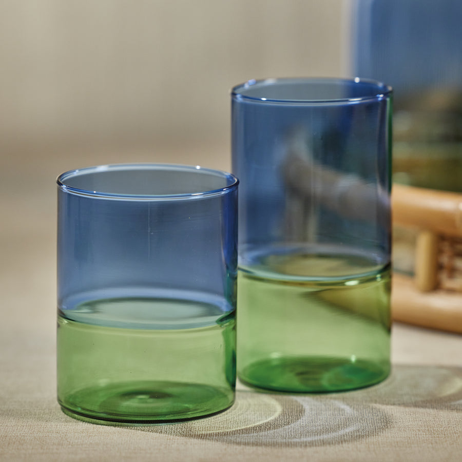 Blue & Green Two-Tone Glassware Collection - Image 3