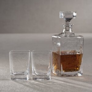 Hammered Rocks Glass Set of 4