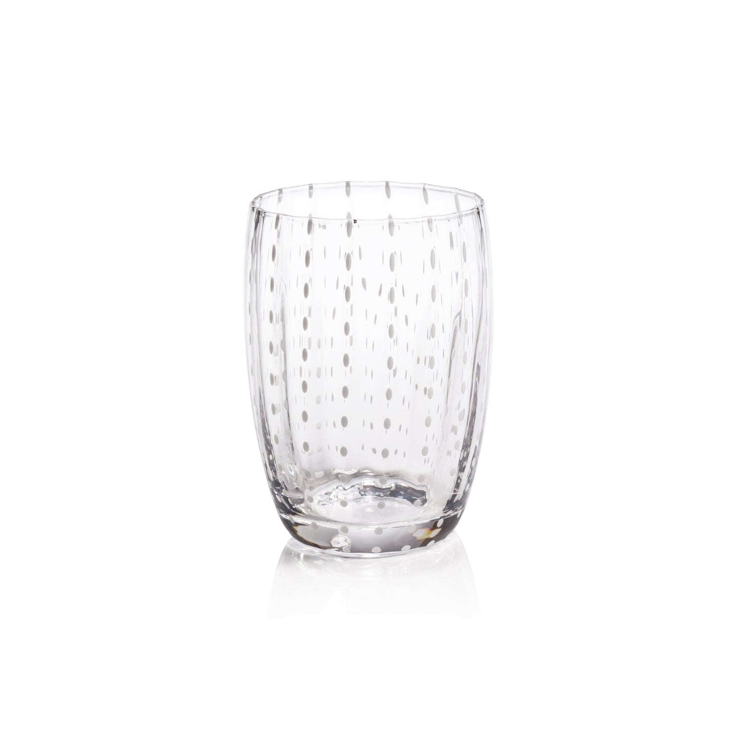 Clear White Dot Tumbler & Martini Glass Collection