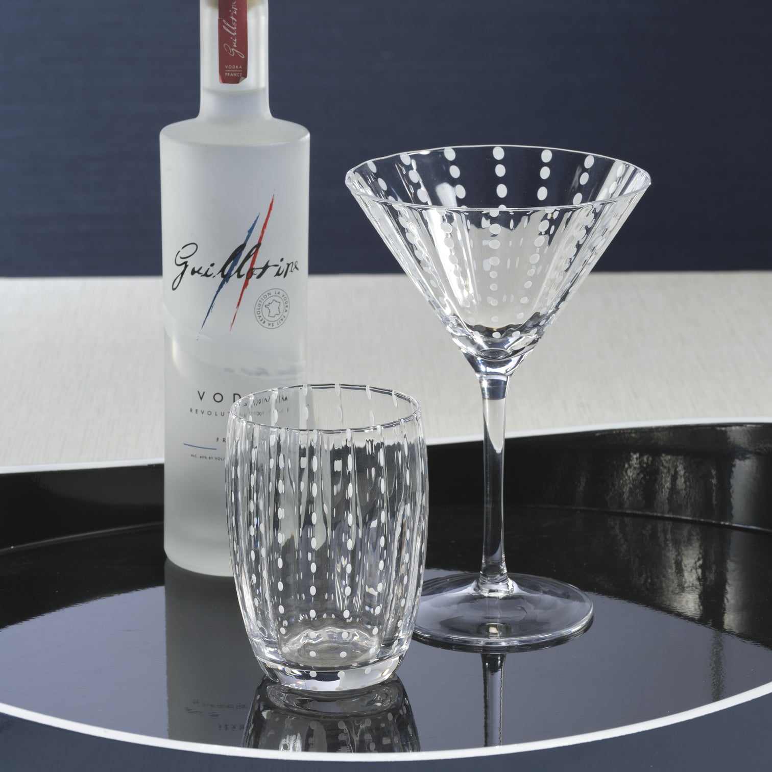 Clear White Dot Tumbler & Martini Glass Collection - Image 2