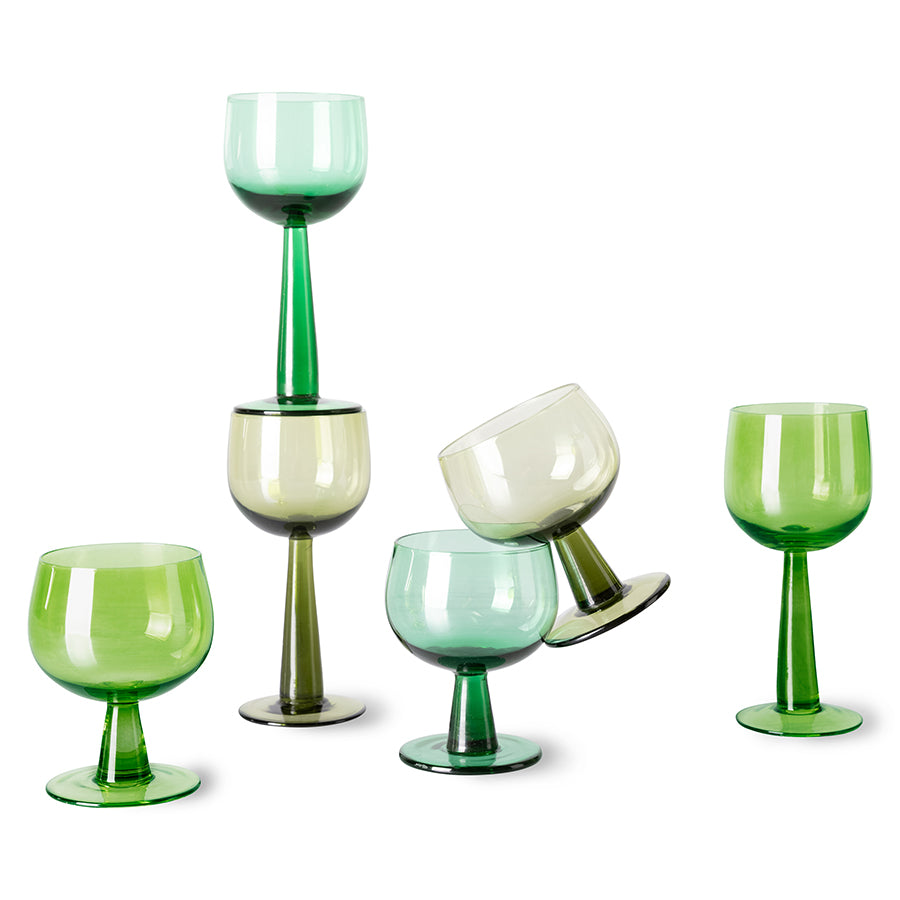 Tall Olive Green Wine Glasses - Set of 4 - Image 5